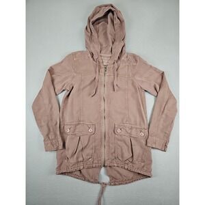 American Eagle Utility Jacket Women's XS Rust Brown Full Zip Hooded Lightweight